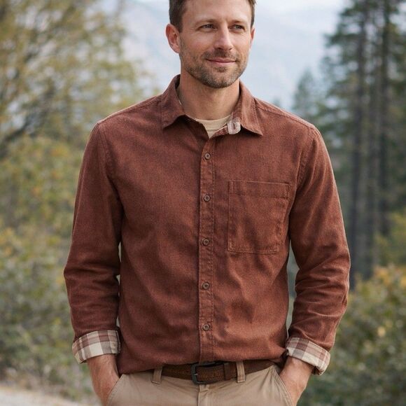 Royal Robbins Other - Royal Robbins Shirt Mens Small Brown Performance Flannel Plaid Trim Hiking